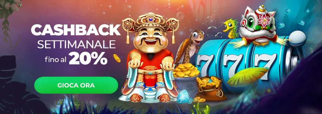 Cashback settimanale fino al 20%